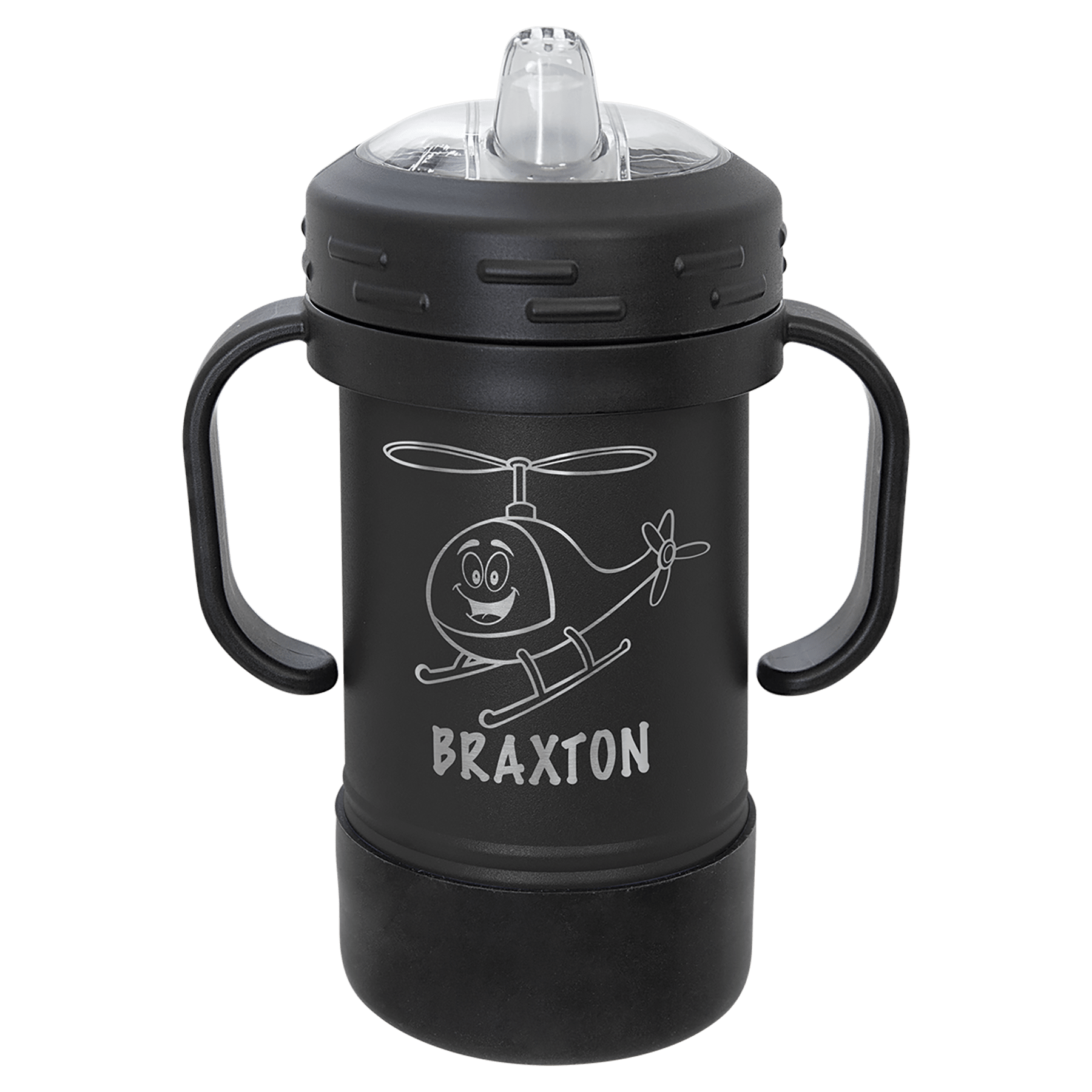 10 oz. Black Powder-Coated Kids' Sippy Cup