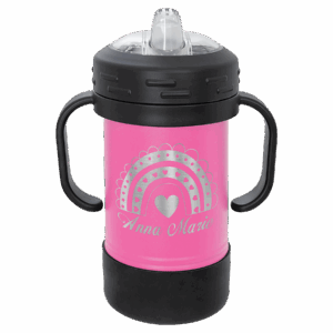 10 oz. Pink Powder-Coated Kids' Sippy Cup
