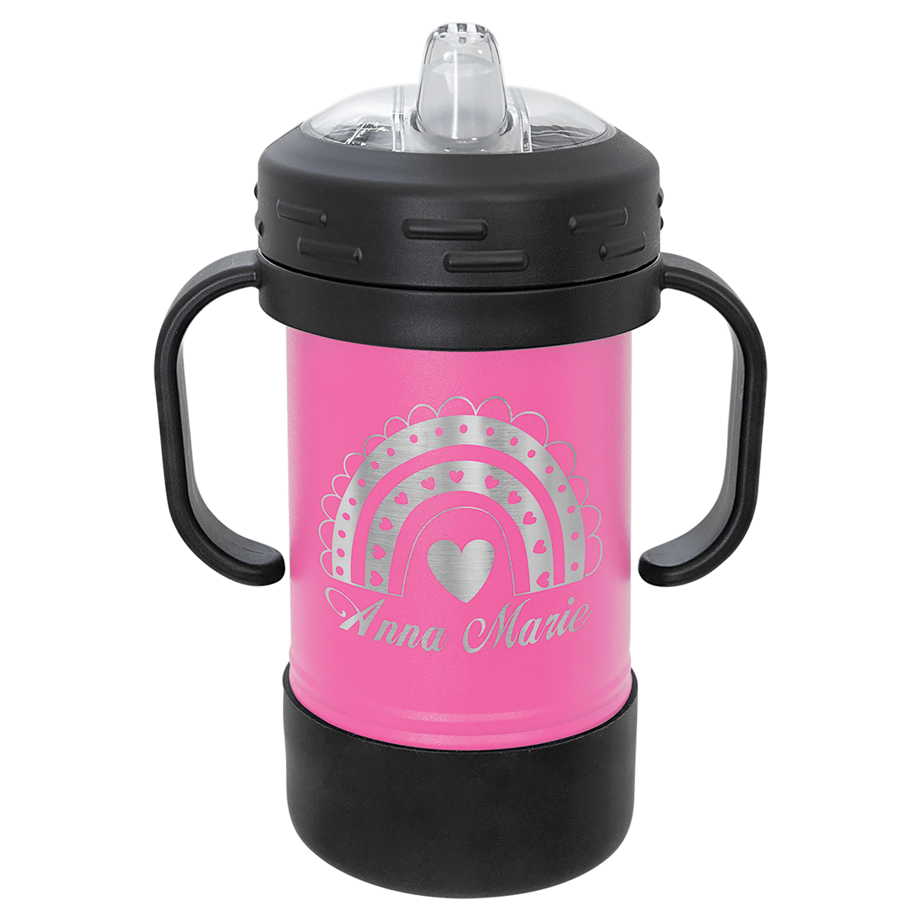10 oz. Pink Powder-Coated Kids' Sippy Cup