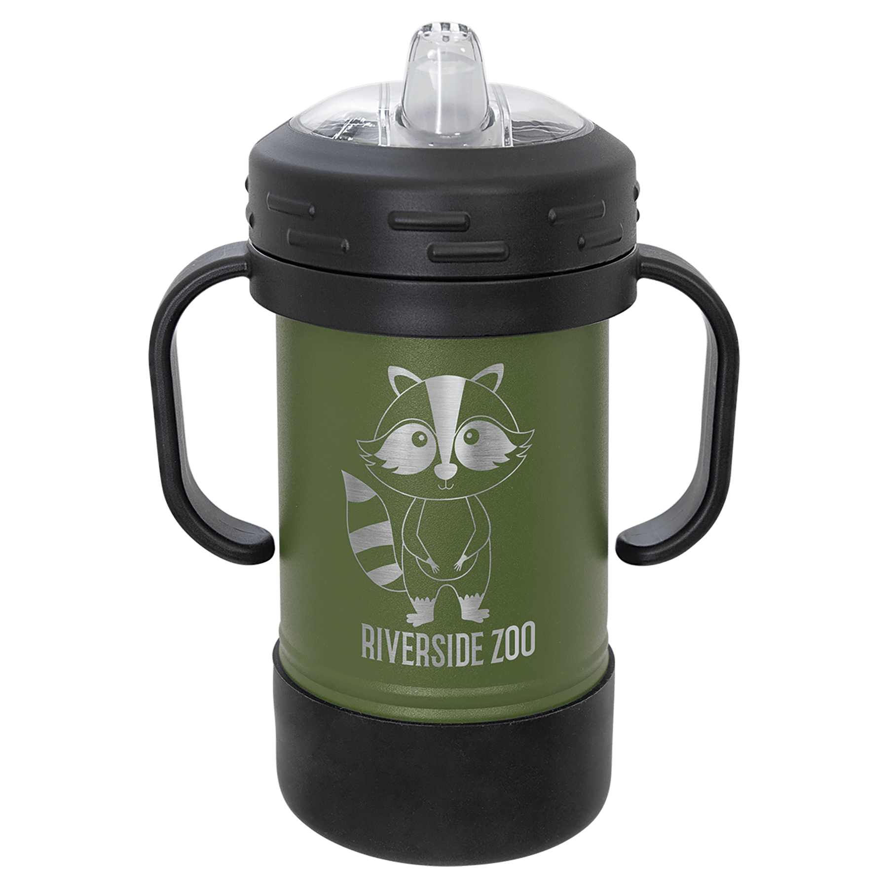10 oz. Olive Green Powder-Coated Kids' Sippy Cup