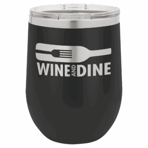 12 oz. Black Stainless Steel Stemless Wine Glass