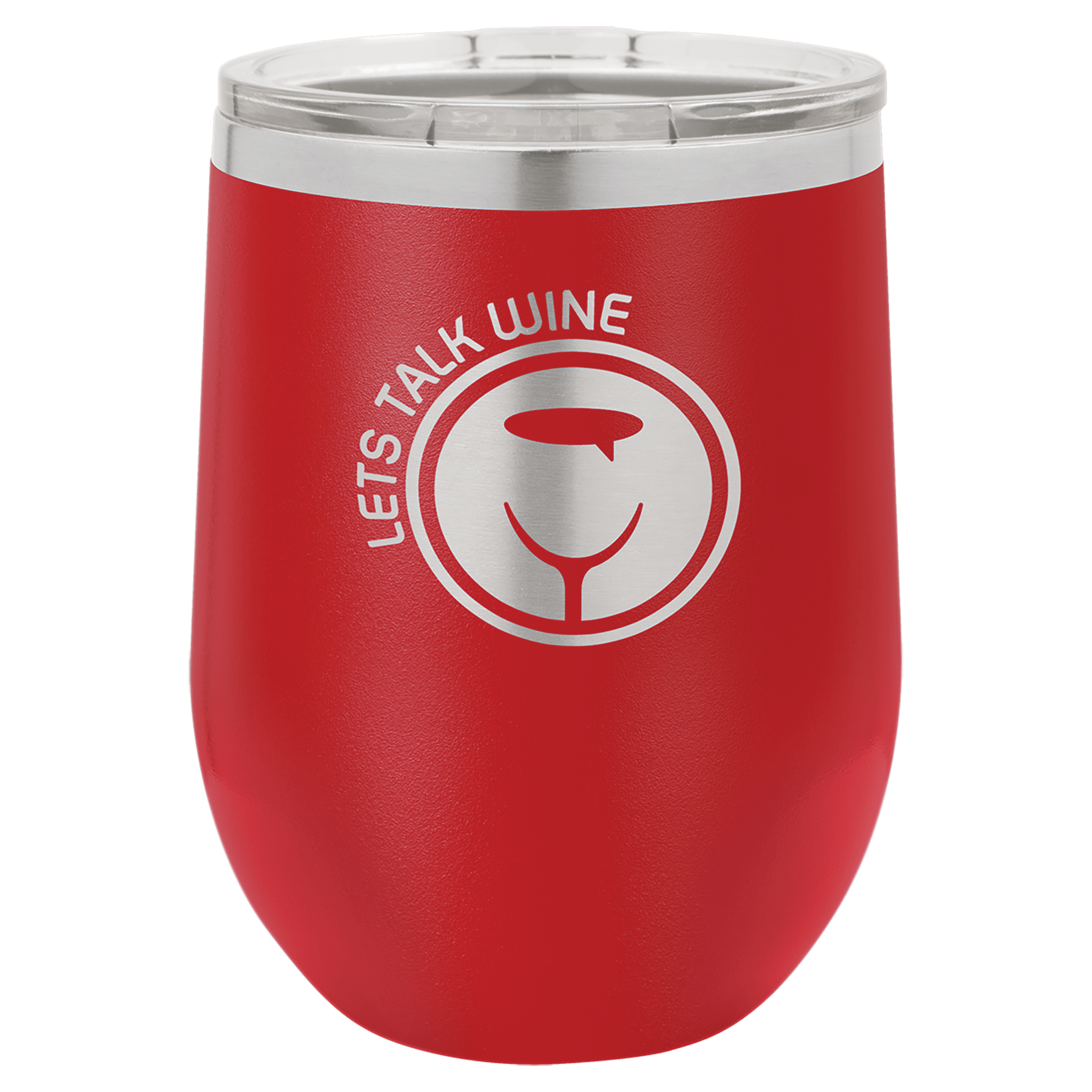 12 oz. Red Stainless Steel Stemless Wine Glass