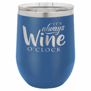 12 oz. Blue Stainless Steel Stemless Wine Glass