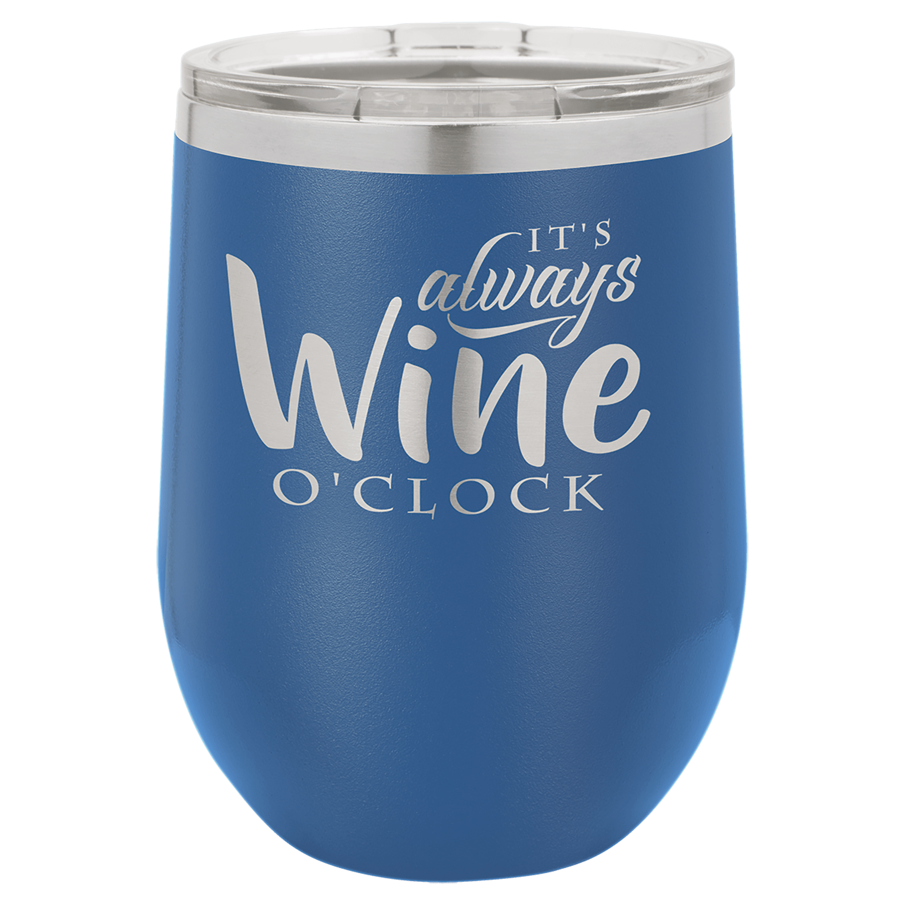 12 oz. Blue Stainless Steel Stemless Wine Glass