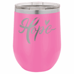 12 oz. Pink Stainless Steel Stemless Wine Glass