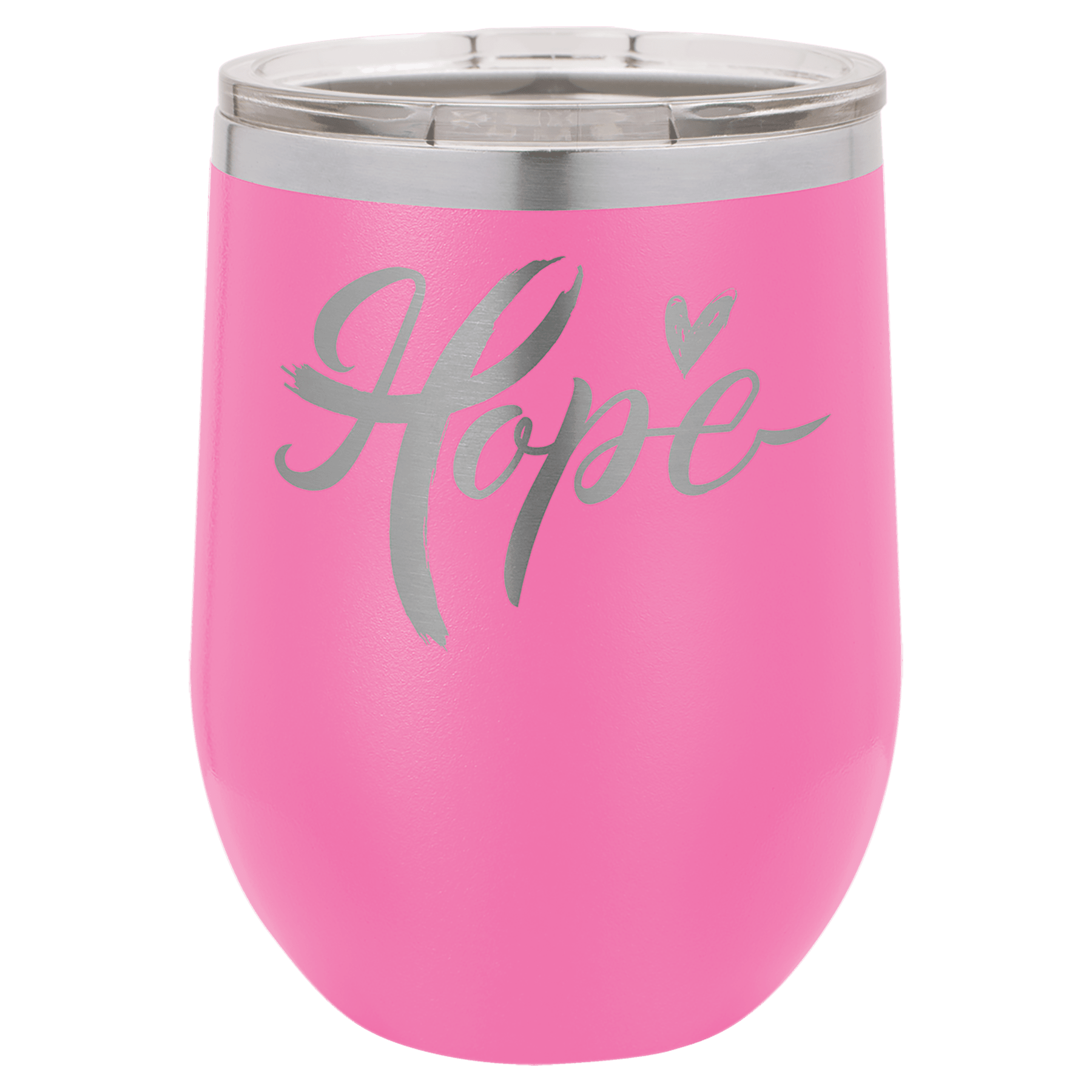 12 oz. Pink Stainless Steel Stemless Wine Glass