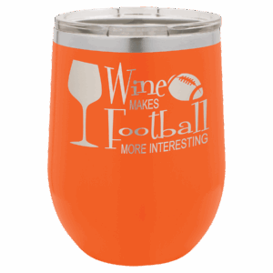12 oz. Orange Stainless Steel Stemless Wine Glass