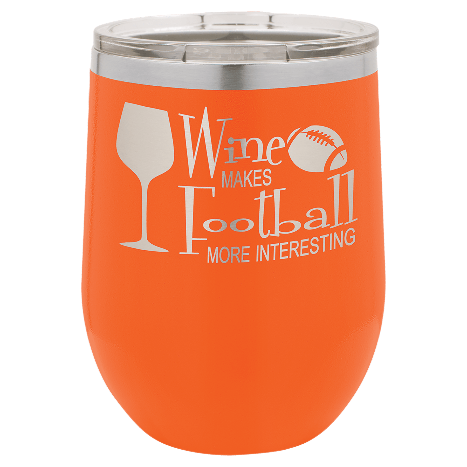 12 oz. Orange Stainless Steel Stemless Wine Glass