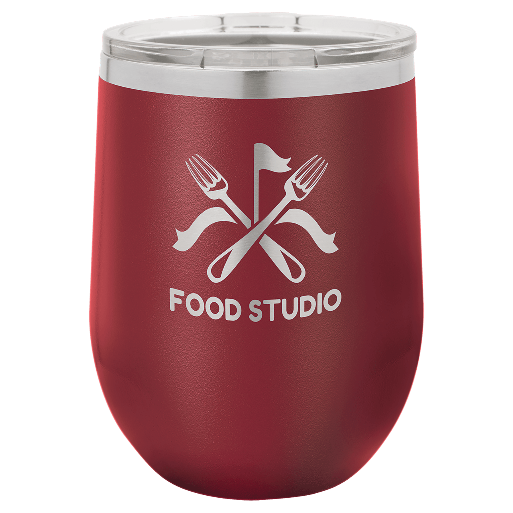 12 oz. Maroon Stainless Steel Stemless Wine Glass