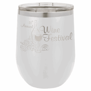 12 oz. White Stainless Steel Stemless Wine Glass