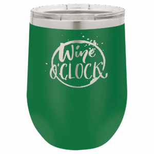 12 oz. Green Stainless Steel Stemless Wine Glass