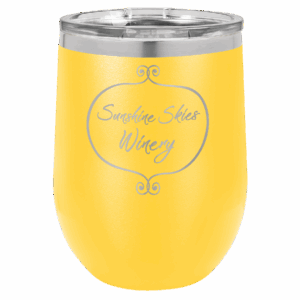 12 oz. Yellow Stainless Steel Stemless Wine Glass