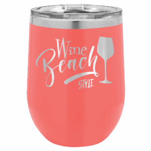 12 oz. Coral Stainless Steel Stemless Wine Glass