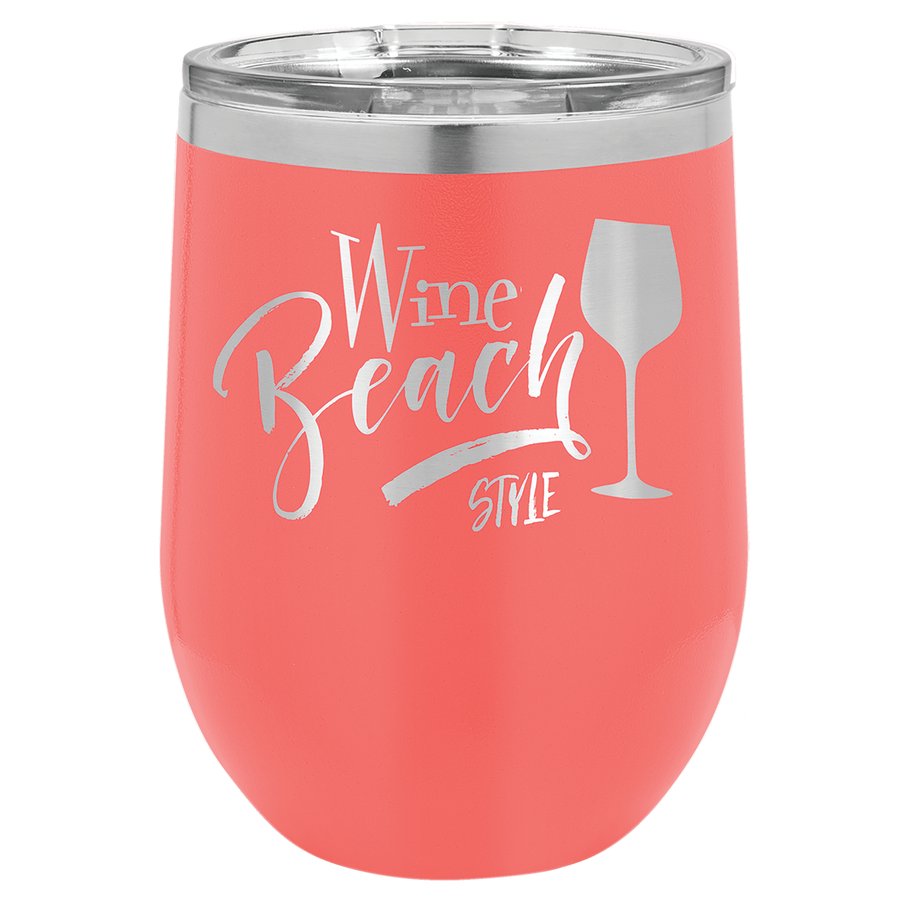 12 oz. Coral Stainless Steel Stemless Wine Glass