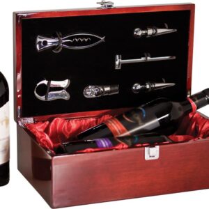 Double Piano-Finish Rosewood Wine Box