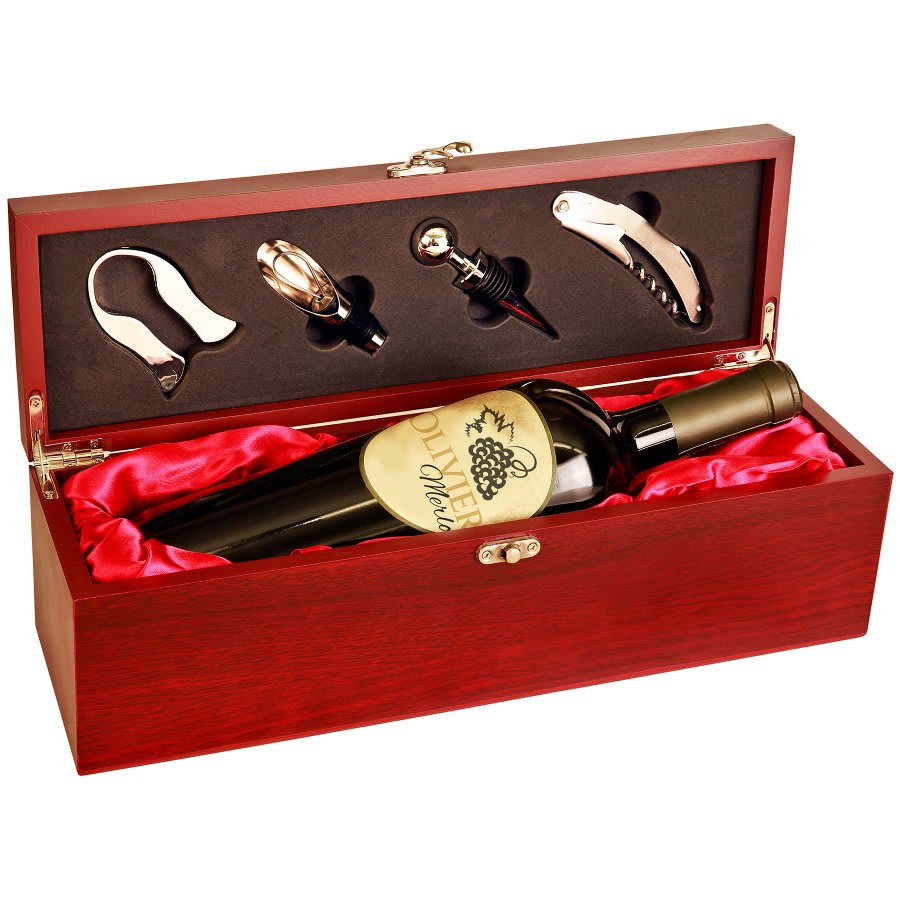 Rosewood Single Wine Box with Tools