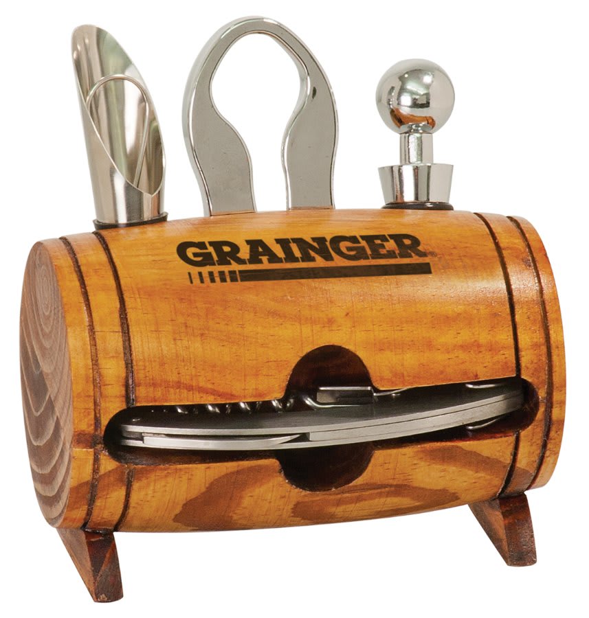 Barrel-Style 4-Piece Wine Tool Set